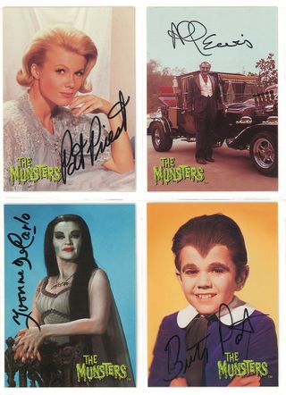 the munsters dart flipcards autograph cards