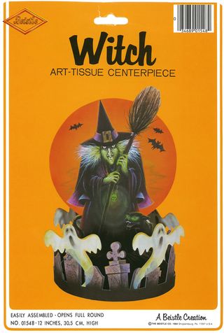 Halloween Beistle  Witch Art-Tissue Centerpiece