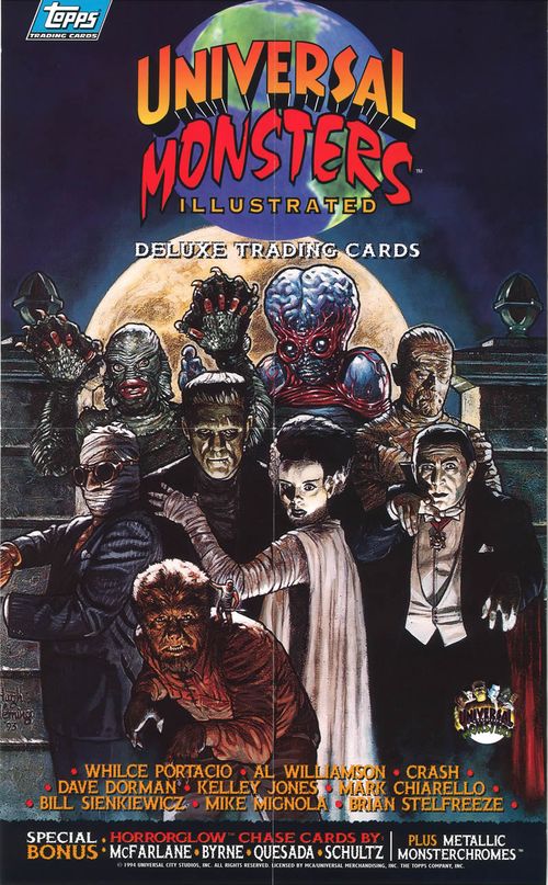 topps universal monsters illustrated box insert poster