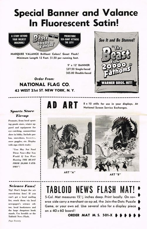 the beast from 20,000 fathoms pressbook 2