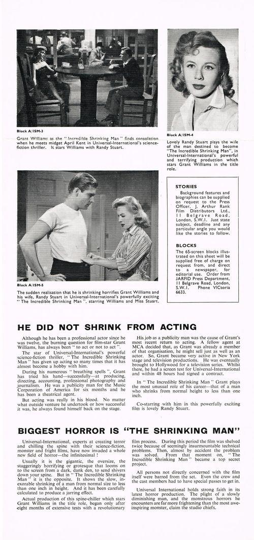 the incredible shrinking man pressbook