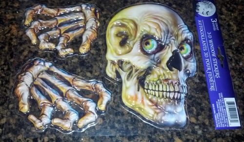 Halloween 3D Window Sticker, Skull