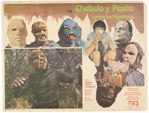 Mexican Lobby Card Chabela y Pepito Contra Los Monstruos