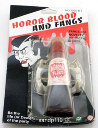 halloween horror blood and fangs