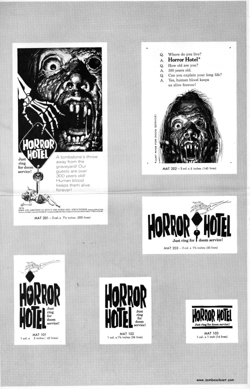 Horror Hotel Pressbook