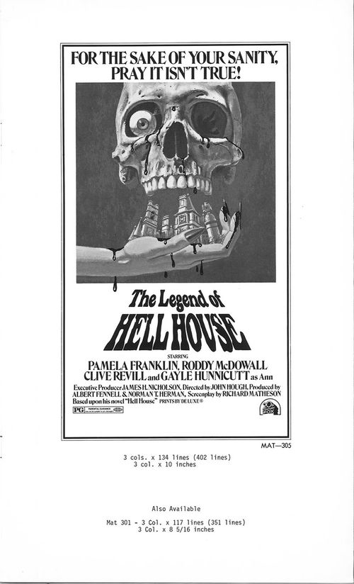 legend of hell house pressbook