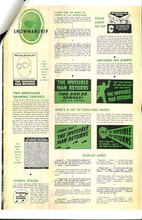 invisible man returns pressbook