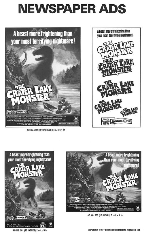 the crater lake monster pressbook