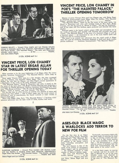 the haunted palace pressbook