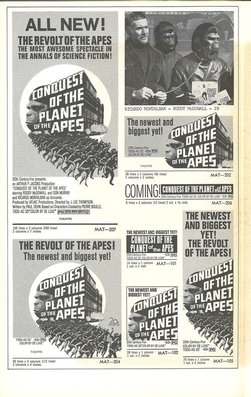 conquest of the planet of the apes pressbook