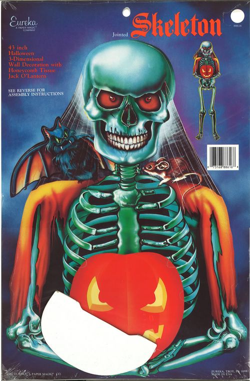 eureka halloween skeleton with jack o lantern