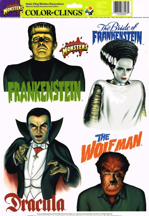 halloween universal monsters window clings