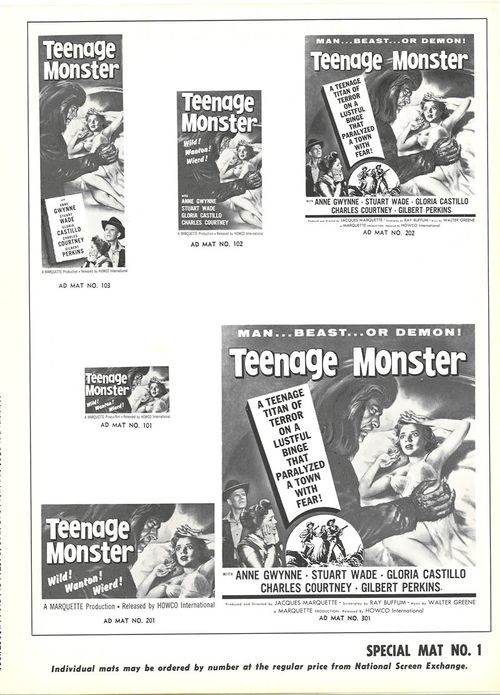 teenage monster pressbook