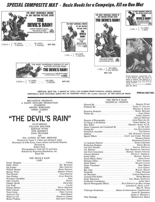 the devil's rain pressbook