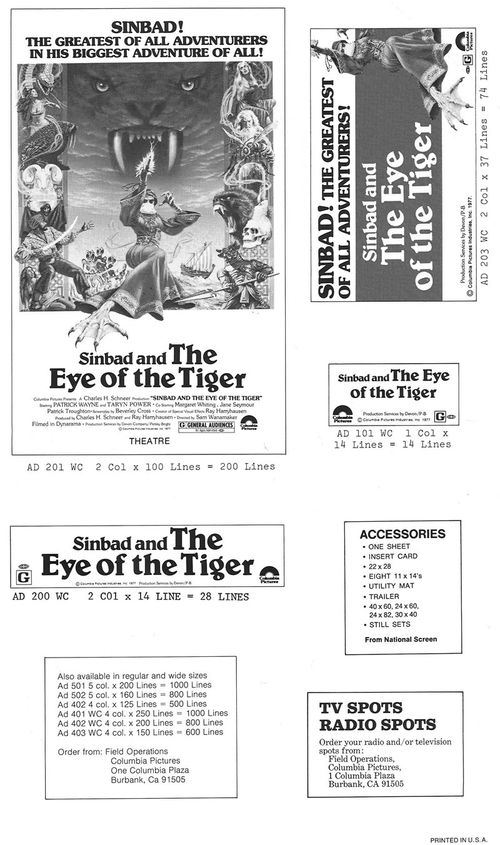 sinbad and the eye of the tiger pressbook