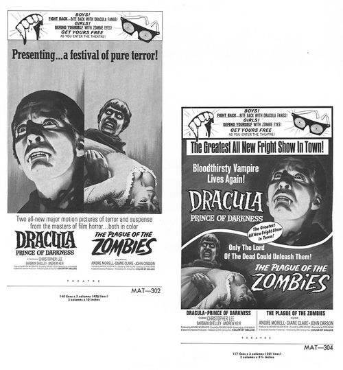 dracula and plague of the zombies pressbook