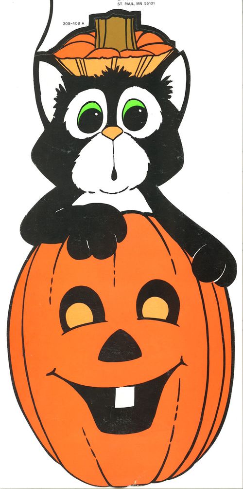 peck halloween paper cat