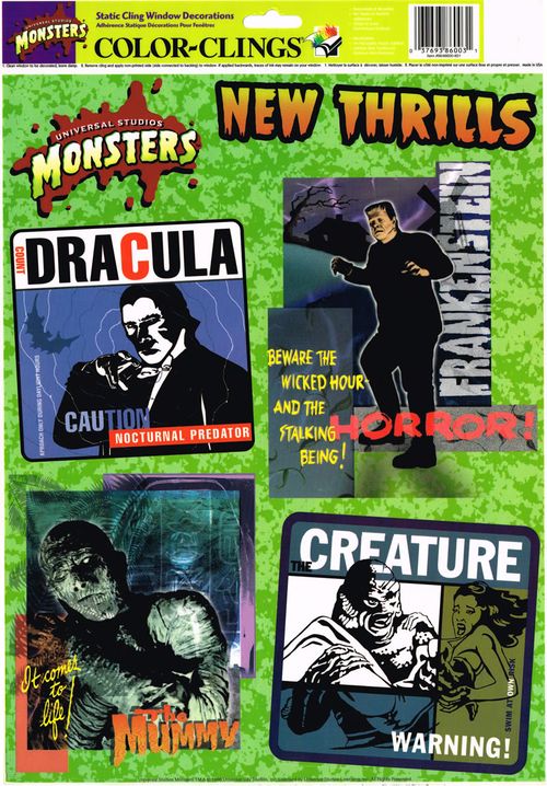 halloween universal monsters window clings