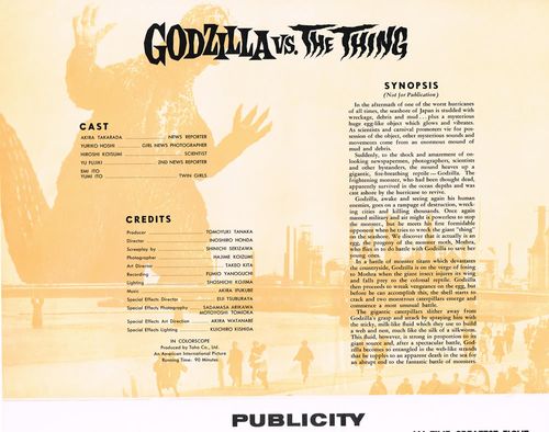 godzilla vs. the thing pressbook