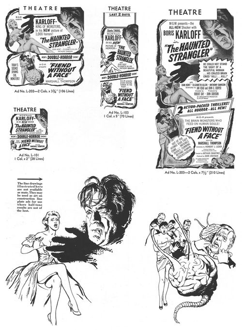 double bill pressbook the haunted strangler fiend without a face