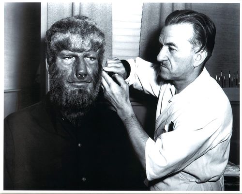 Jack Pierce with Lon Chaney Jr