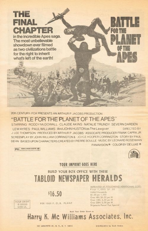 battle for the planet of the apes movie herald