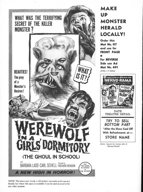 werewolf in a girl's dormitory pressbook