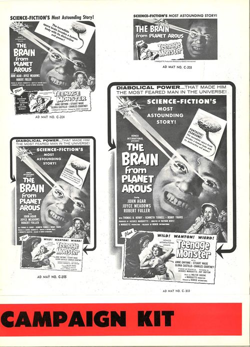 howco brain from planet arous campaign kit pressbook