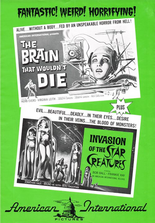 Double Bill Pressbook: The Brain That Wouldn't Die and Invasion of the Star  Creatures - From Zombos' Closet