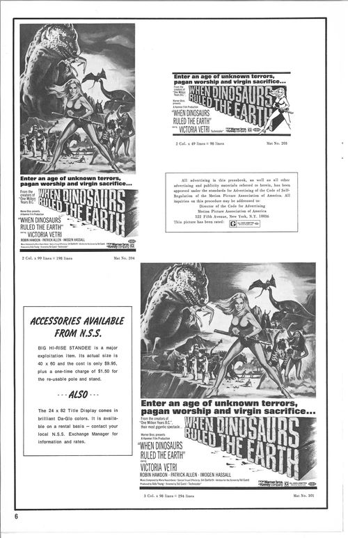 when dinosaurs ruled the earth pressbook