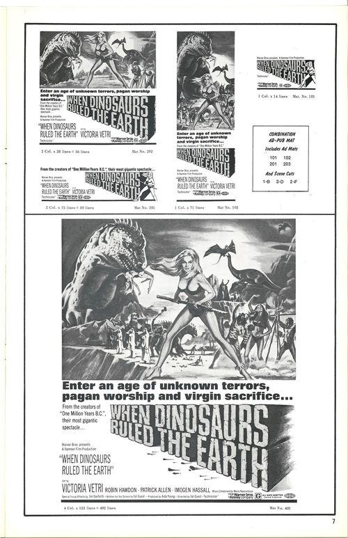 when dinosaurs ruled the earth pressbook