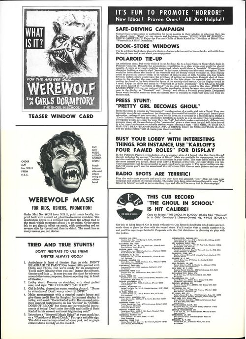 werewolf in a girl's dormitory pressbook