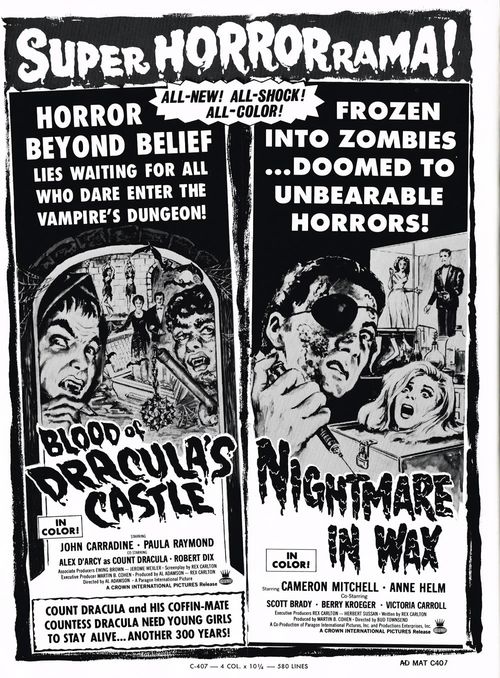 nightmare in wax and blood of dracula's castle pressbook