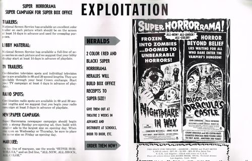 nightmare in wax and blood of dracula's castle pressbook