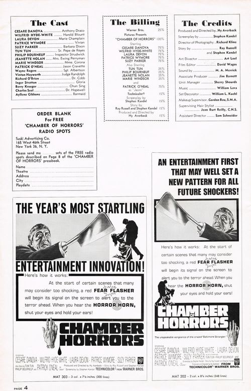 chamber of horrors pressbook