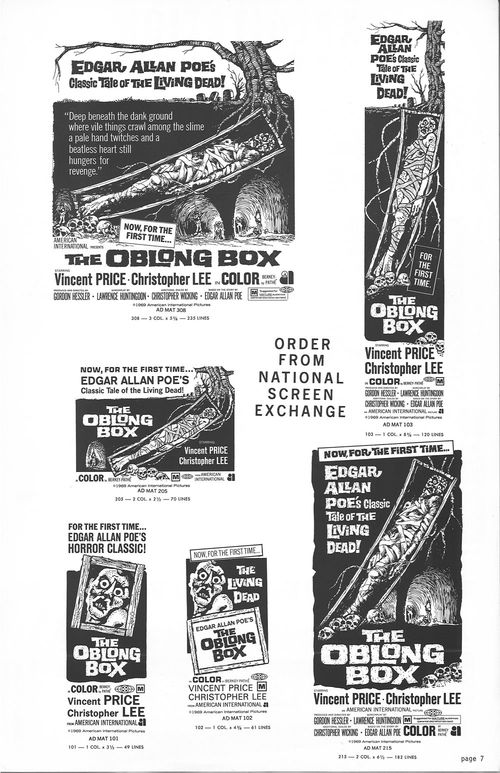 the oblong box pressbook