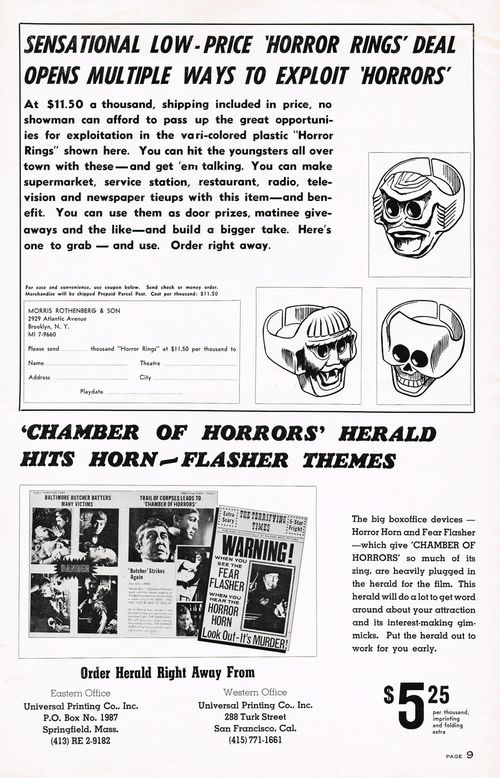 chamber of horrors pressbook