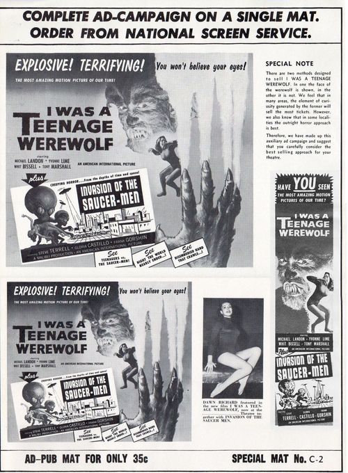 I was a teenage werewolf invasion of the saucer-men pressbook