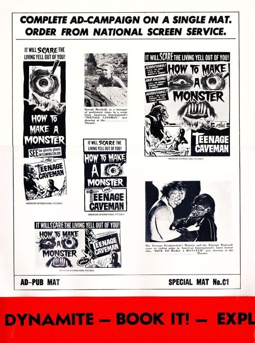 how to make a monster and teenage caveman pressbook