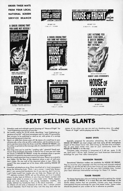 house of fright pressbook