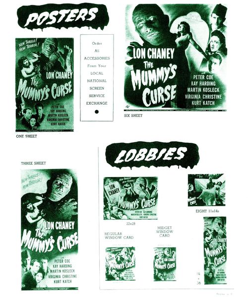 the mummy's curse pressbook