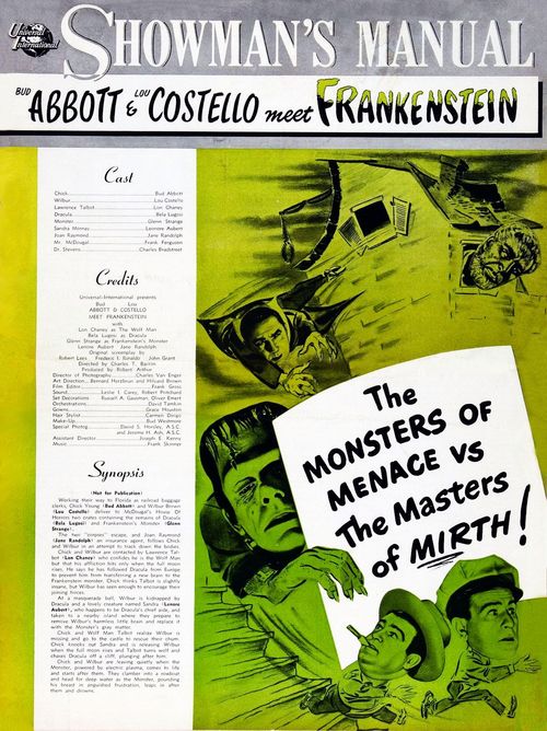 abbott and costello meet frankenstein pressbook