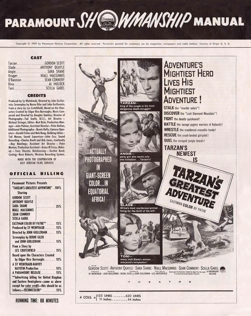 tarzan's greatest adventure pressbook