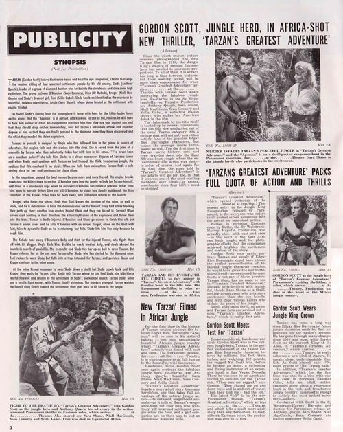 tarzan's greatest adventure pressbook