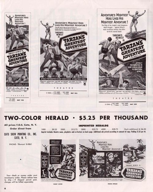 tarzan's greatest adventure pressbook