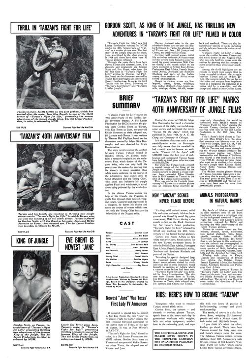 tarzan's fight for life pressbook