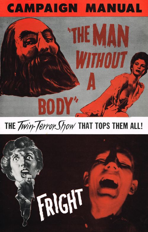 The Man Without a body and Fright Double Bill Pressbook