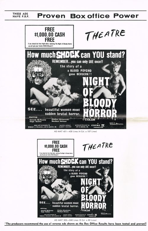 Night of Bloody Horror Pressbook