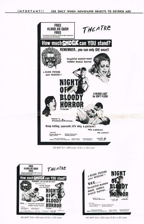 Night of Bloody Horror Pressbook