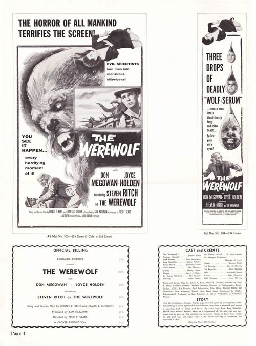 the Werewolf pressbook